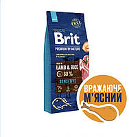 Сухой корм Brit Premium Dog Sensitive Lamb для собак с чувствительным пищеварением, с ягненком, 15 кг