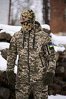 Тактический пиксель комплект на флисе для ЗСУ, военный комплект пиксель штаны и куртка на зиму