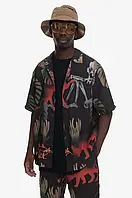 Urbanshop Бавовняна сорочка Market Vision Quest чоловіча колір чорний regular класичний комір 369000091-001