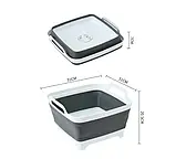 Складна раковина з ручками та отвором під злив води, Кошик із ручками, зливом і пробкою, фото 3