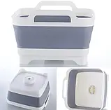 Складна раковина з ручками та отвором під злив води, Кошик із ручками, зливом і пробкою, фото 4