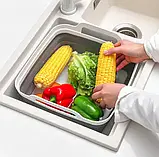 Складна раковина з ручками та отвором під злив води, Кошик із ручками, зливом і пробкою, фото 8