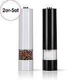 Електричний млин для спецій, Подрібнювач солі та перцю на батарейках, Автоматична перцемолка, фото 4