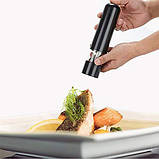 Електричний млин для спецій, Подрібнювач солі та перцю на батарейках, Автоматична перцемолка, фото 9