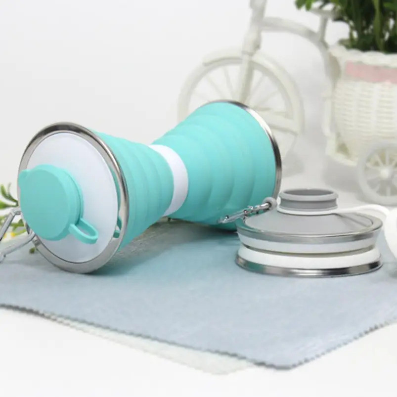 Чашка силіконова Folding travel water cup, Пляшка силіконова складна, М'яка пляшка для води, М'яка пляшка для води