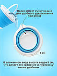 Відро силіконове туристичне складне кругле кругле 5 літрів, Похідне компактне відро, фото 6