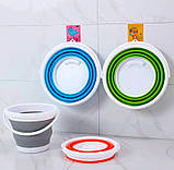 Відро силіконове туристичне складне кругле кругле 5 літрів, Похідне компактне відро, фото 8