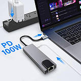 Hub для Макбука і смартфонів Type C to HDTV 5в1, Кабельний розгалужувач HUB, ТВ-адаптер 4K, фото 5