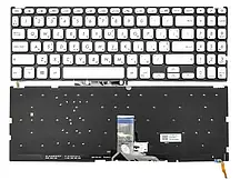 Клавіатура для ноутбука Asus X509, X509FL, X509DJ, X509FA, X509DL, X509FB, X509UB підсвічування клавіш Сріблястий