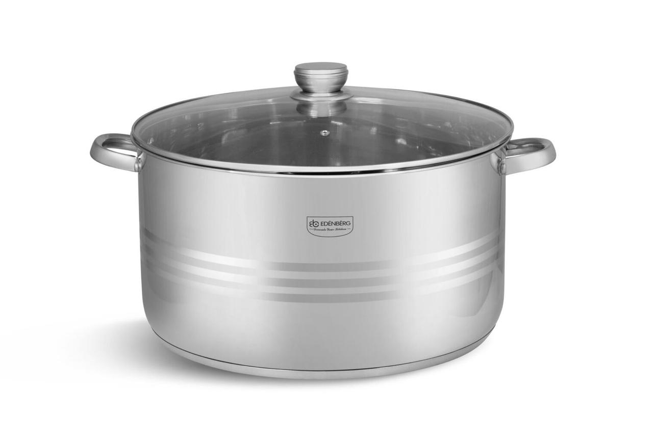 Велика каструля 10.2 л з нержавіючої сталі з кришкою Edenberg (EB-3019), фото 1