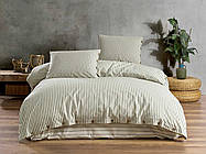 Комплект постільної білизни ранфорс ТМ Zeron organic deluxe 200х220 Natural 2 Yesil колір оливковий