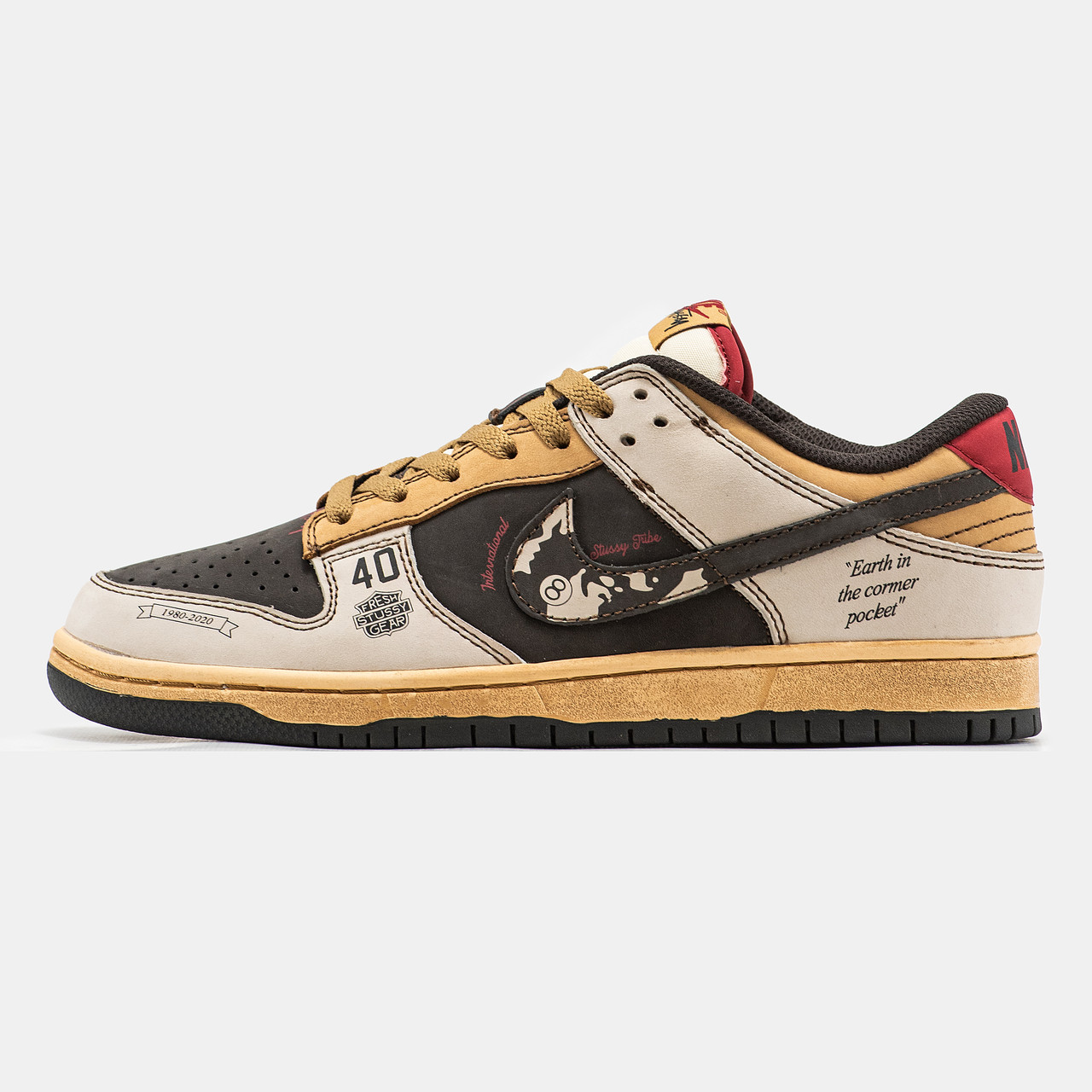 Чоловічі кросівки Nike SB Dunk Low x Stussy 40th Brown — унікальний вуличний стиль