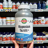 KAL Magnesium Taurate, Магний таурат с витамином B6 для сердца и сосудов, 200мг, 180 таблеток