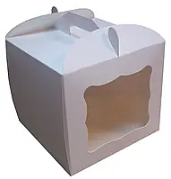 Коробка для торта 230х230х210 мм. Картонная коробка для торта с окном. 10 шт. / упаковка
