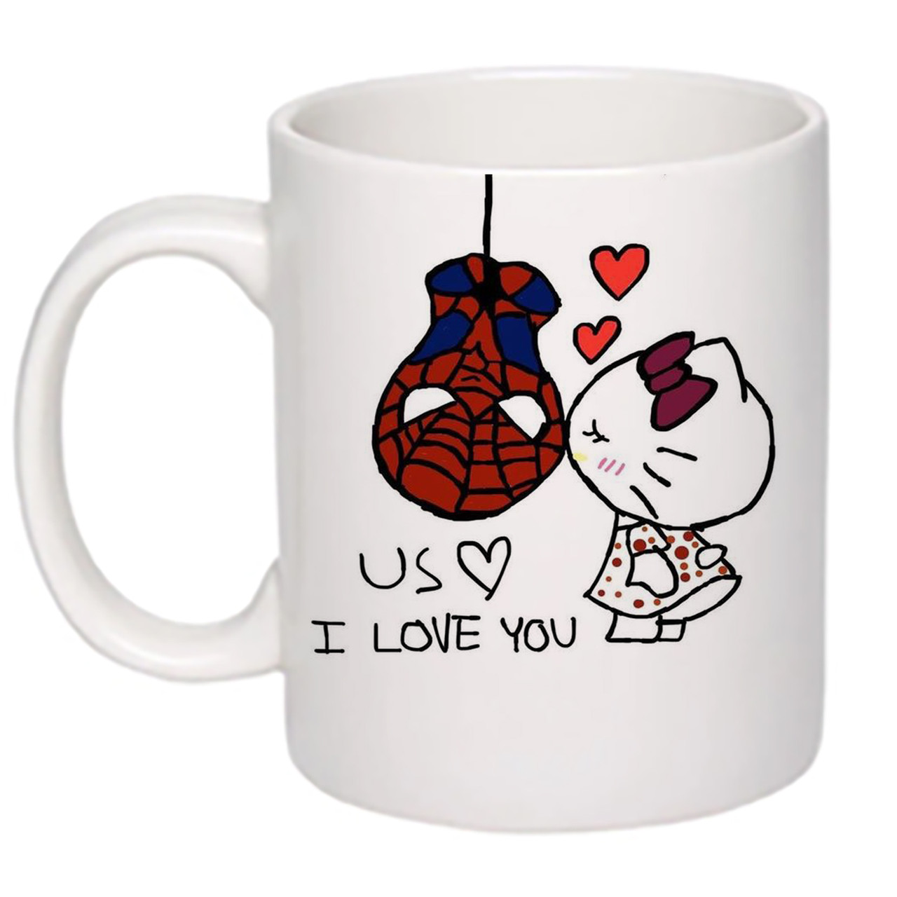 Чашка з принтом “Us, I love you” 330мл (колір білий) (17724), фото 1