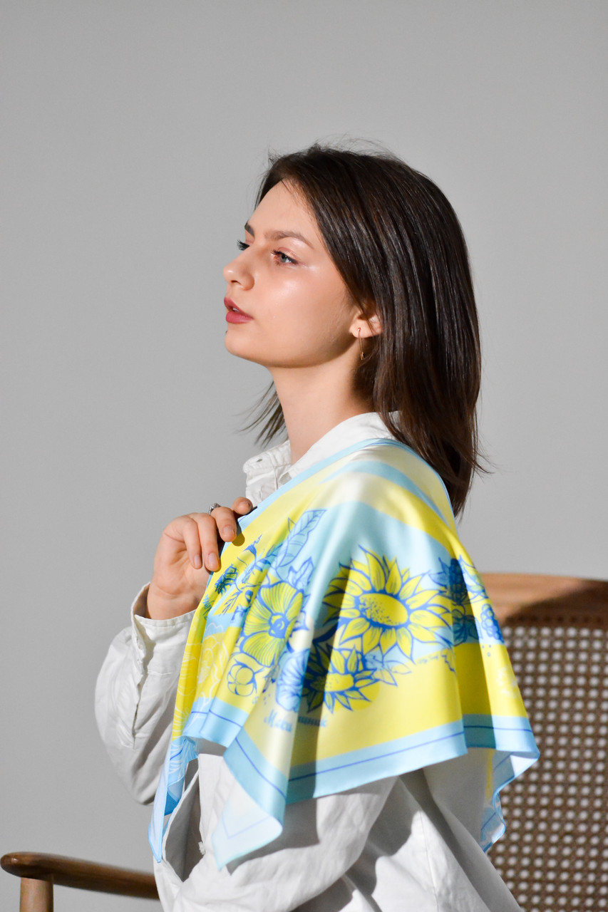 Шелковая косынка коллекция "Цветы Украины" от My Scarf, фото 1