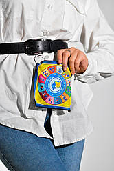 Брелок-хустка на кільці калейдоскоп знаків зодіаку  "Украіна переможе" бренду MyScarf