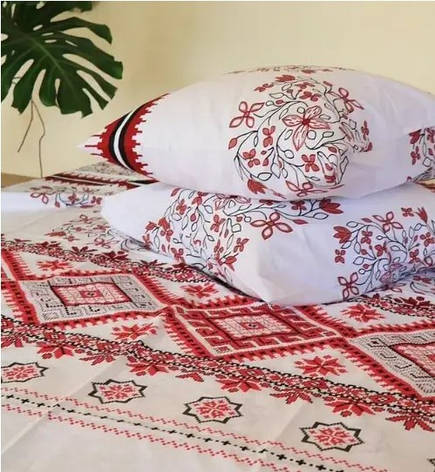 Двоспальний-максі комплект постільної білизни "Вишиванка" з простирадлом 220/250, фото 2