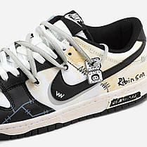 Чоловічі Кросівки Nike SB Dunk x Off White Robinson Low / Найк СБ Данк Офф Вайт Робінсон Низькі Білі з Чорним, фото 5