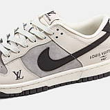 Чоловічі / жіночі кросівки Nike SB Dunk Low x Louis Vuitton Grey Black, шкіряні кросівки найк сб данк лов луі віттон, фото 9