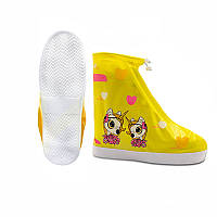 Тор! Резиновые бахилы на обувь от дождя Единорог желтый XXL