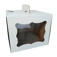Коробка для торта 230х230х210 мм. Картонная коробка для торта с окном. 10 шт. / упаковка