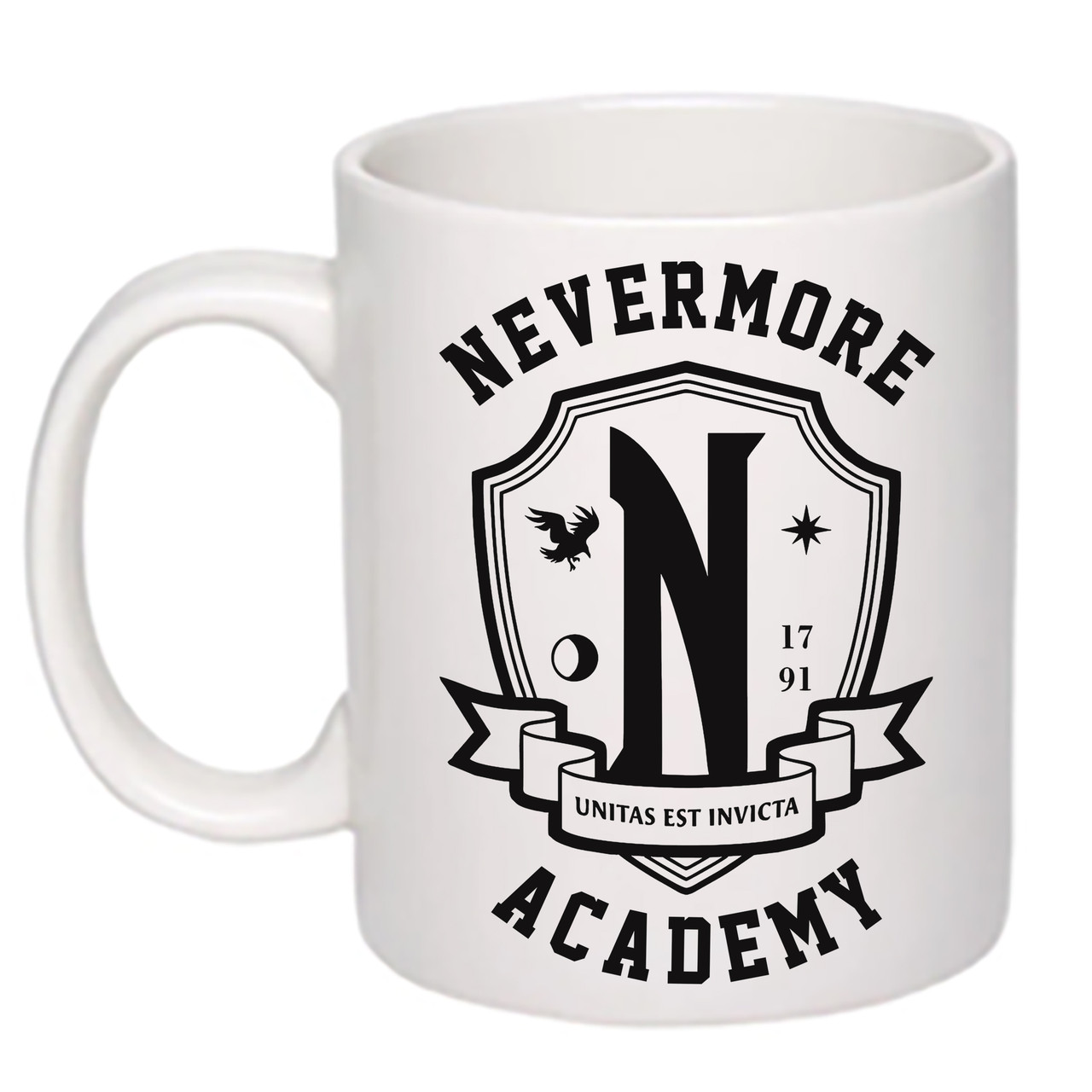 Чашка з принтом "NEVERMORE ACADEMY" 330мл (колір білий) (17697)