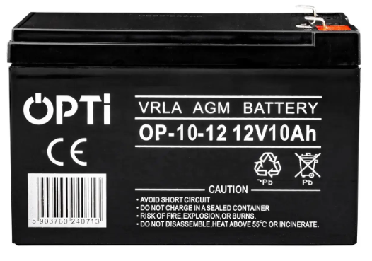 Акумулятор OPTI VRLA  AGM OP-10-12 12V 10Ah