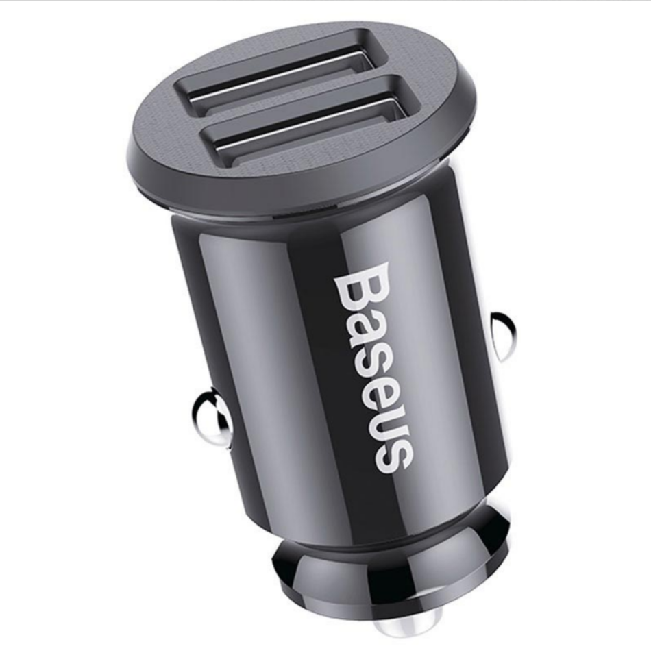 Автомобільне зарядне пристрій Baseus Grain Mini Smart Dual USB Car Charger - 3.1A, фото 1