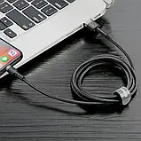 Кабель зарядний BASEUS USB for Lightning Iphone QC3.0 1 м Gray/Black CALKLF-WV1, фото 4