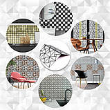 Самоклеюча алюмінієва плитка 300х300х3мм Срібло зі стразами SW-00001325, фото 5