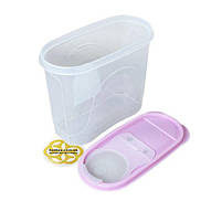 Харчовий контейнер з кришкою KING 1.5Л, прямокутний, пластик, прозорий SNMZ, фото 4