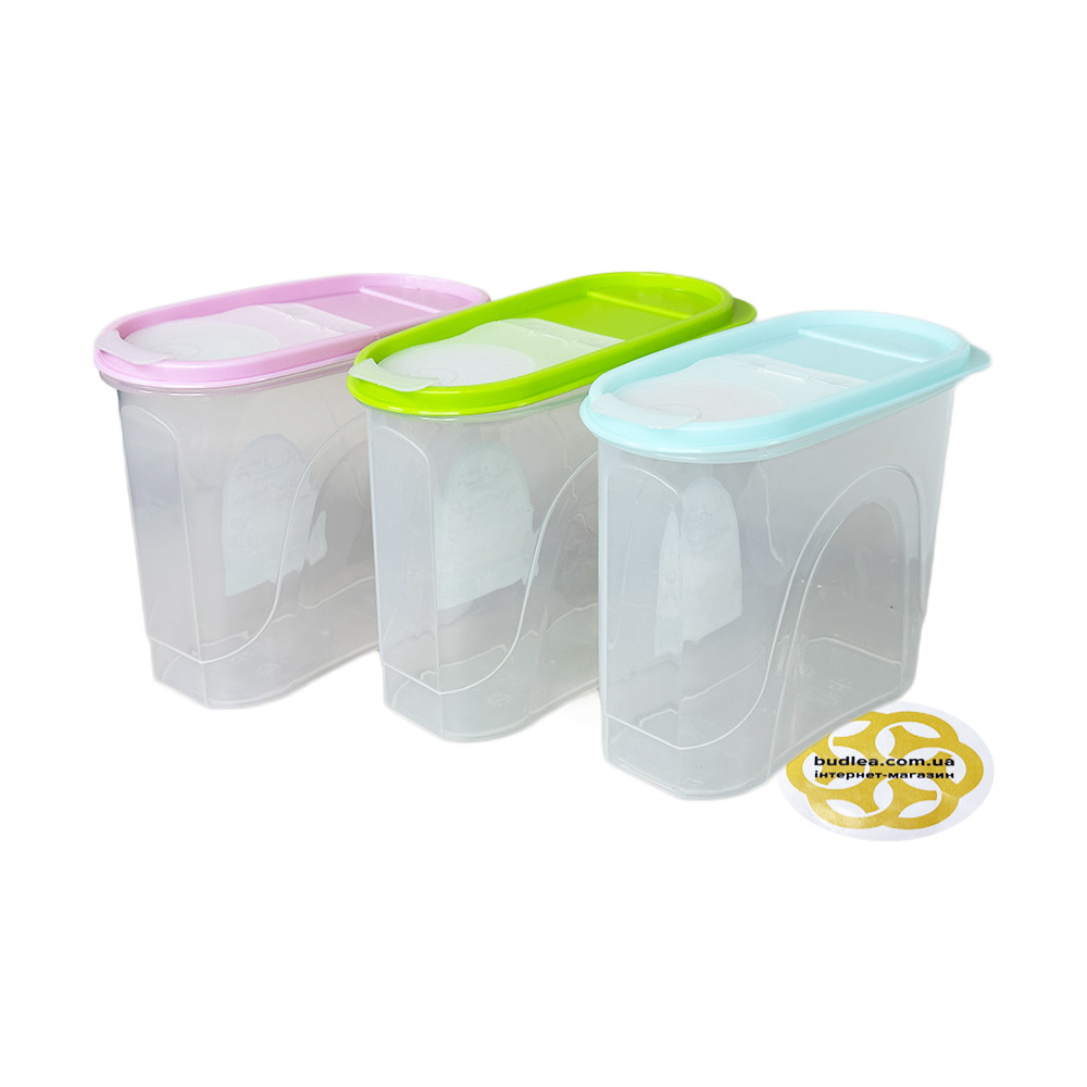 Харчовий контейнер з кришкою KING 1.5Л, прямокутний, пластик, прозорий SNMZ, фото 1