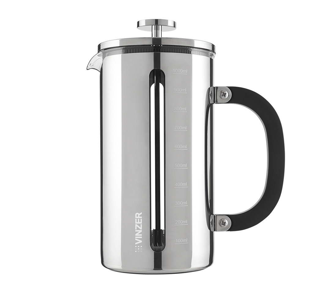 Френч-прес для кави та чаю 1 л Vinzer 50369 скляний заварник