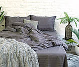 Комплект постільної білизни мікро страйп сатин графіт, фото 2