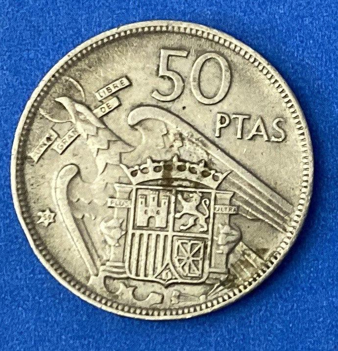 Монета Іспанії 50 песет 1957 р., фото 1