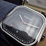 Чоловічий класичний кварцевий стрілковий наручний годинник Curren 8460 Silver-Black, фото 3