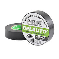 Стрічка ізоляційна ПВХ BELAUTO 0,13x19mm, 20м, чорна, проф., вогнетривка (10/200шт.)