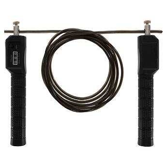 Скакалка з електронним лічильником Sport 2,8м чорний FI-8637-BK, Чорний, Розмір (EU) — 1SIZE