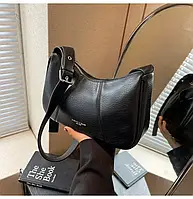 Сумка жіноча клатч через плече 28*13*9см еко-шкіра чорна (5-0191)