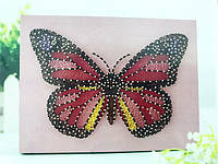 Набір креативної творчості String Art Метелик 20*25 см ізонити з ниток стрінг-арт із цвяхами муліне молоток