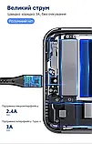 Кабель USB Type-C - USB (3m) провід швидкого заряджання для телефону USLION US0175BE.3 Синій, фото 5