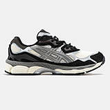Чоловічі кросівки Asics Gel NYC 1090 White Black Grey, чорно-білі замшеві кросівки асікс гель нік, фото 3