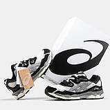 Чоловічі кросівки Asics Gel NYC 1090 White Black Grey, чорно-білі замшеві кросівки асікс гель нік, фото 4