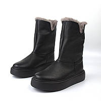 Обувь маленьких размеров для девочек 34 35 угги кожаные ботинки зимние на меху на толстой легкой подошве