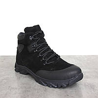 Замшевые зимние черные ботинки на меху мужская обувь большой размер Rosso Avangard Pro Lomerflex All Black Vel