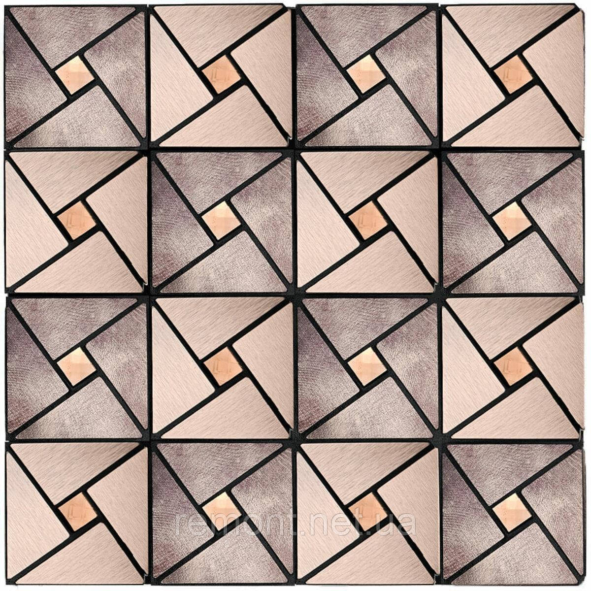 Самоклеюча алюмінієва плитка 300х300х3мм Бежева зі стразами SW-00001774, фото 1