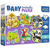 Пазли для малюків Екзотичні тварини "Baby Progressive" Trefl 44005, 6 картинок, Land of Toys