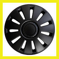 Колпаки на колеса r15 REX чёрные колесные авто колпаки на диски радиус 15 декоративные автомобильные (4 шт) KM