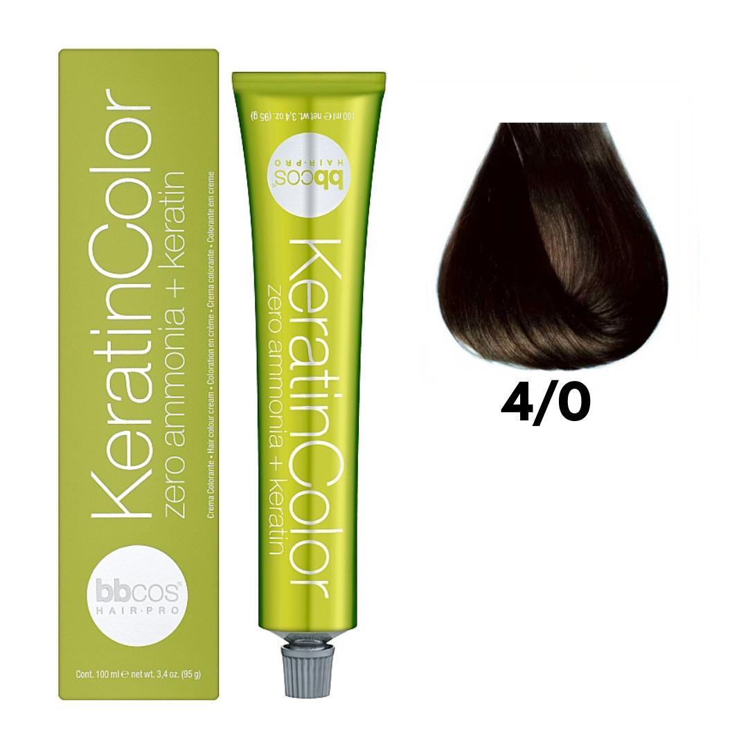 Крем-фарба безаміачна для волосся BBCos Keratin Color №4.0 Chestnut Natural 100 мл, фото 1